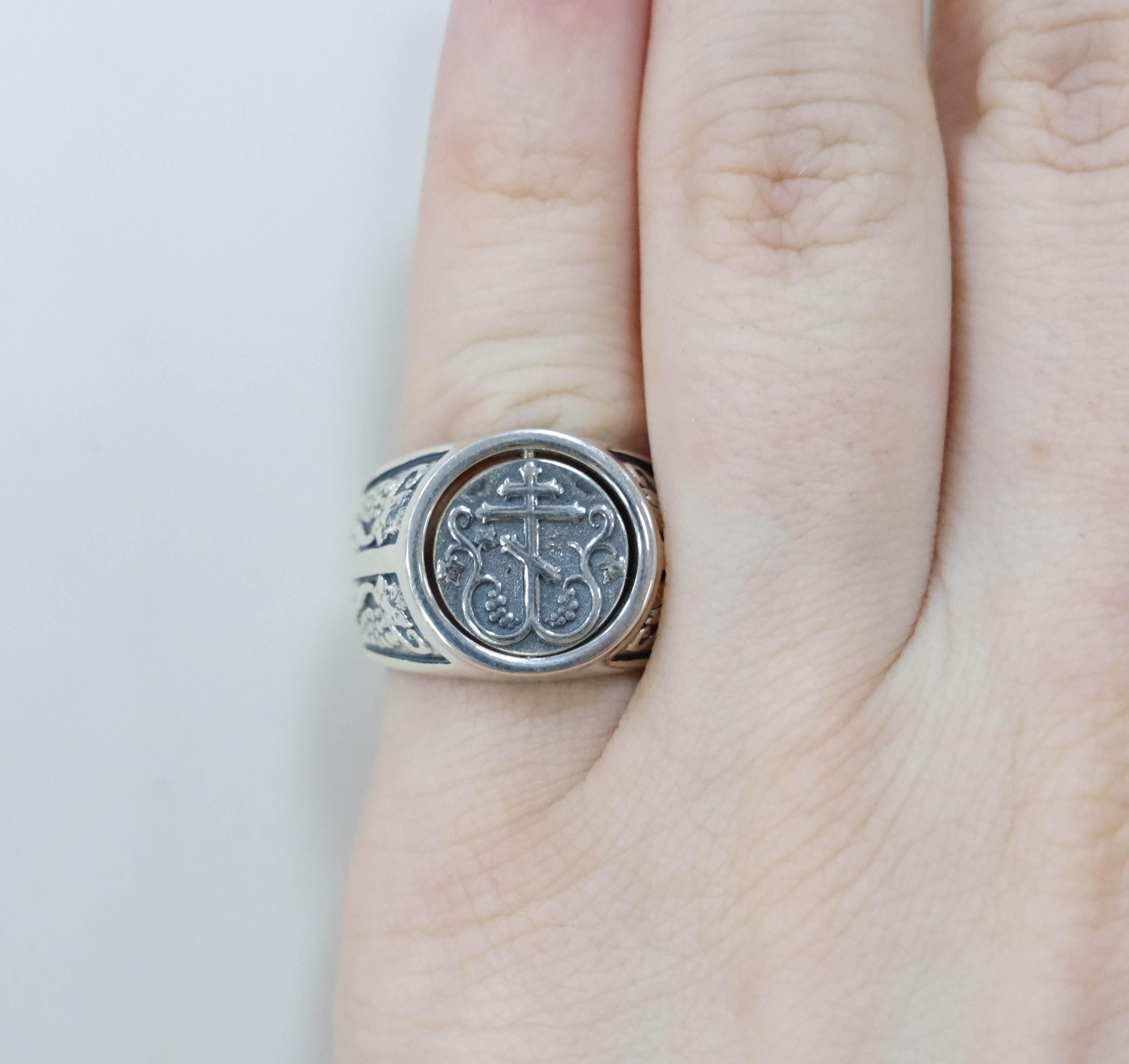 Серебряное кольцо "Православное"